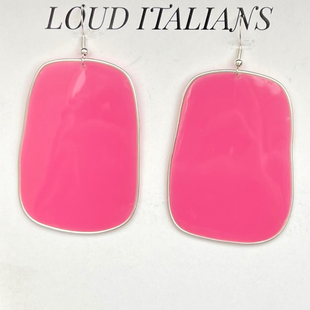 Misty Pink Resin Earrings